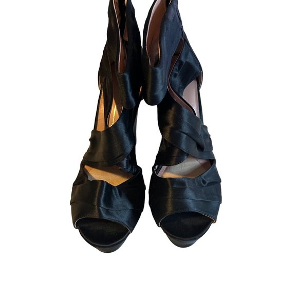 Gwyneth zip back black wedge heels size 7.5 M - Picture 5 of 7